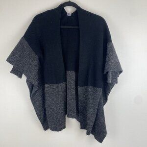 D&Y Women's Open Front Knit Cardigan One Size Fits Most Black Gray